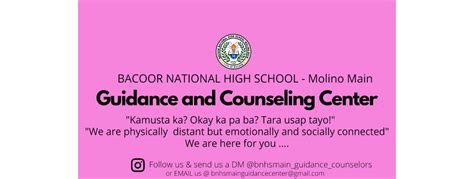BNHS Molino Main Guidance and Counseling Center .